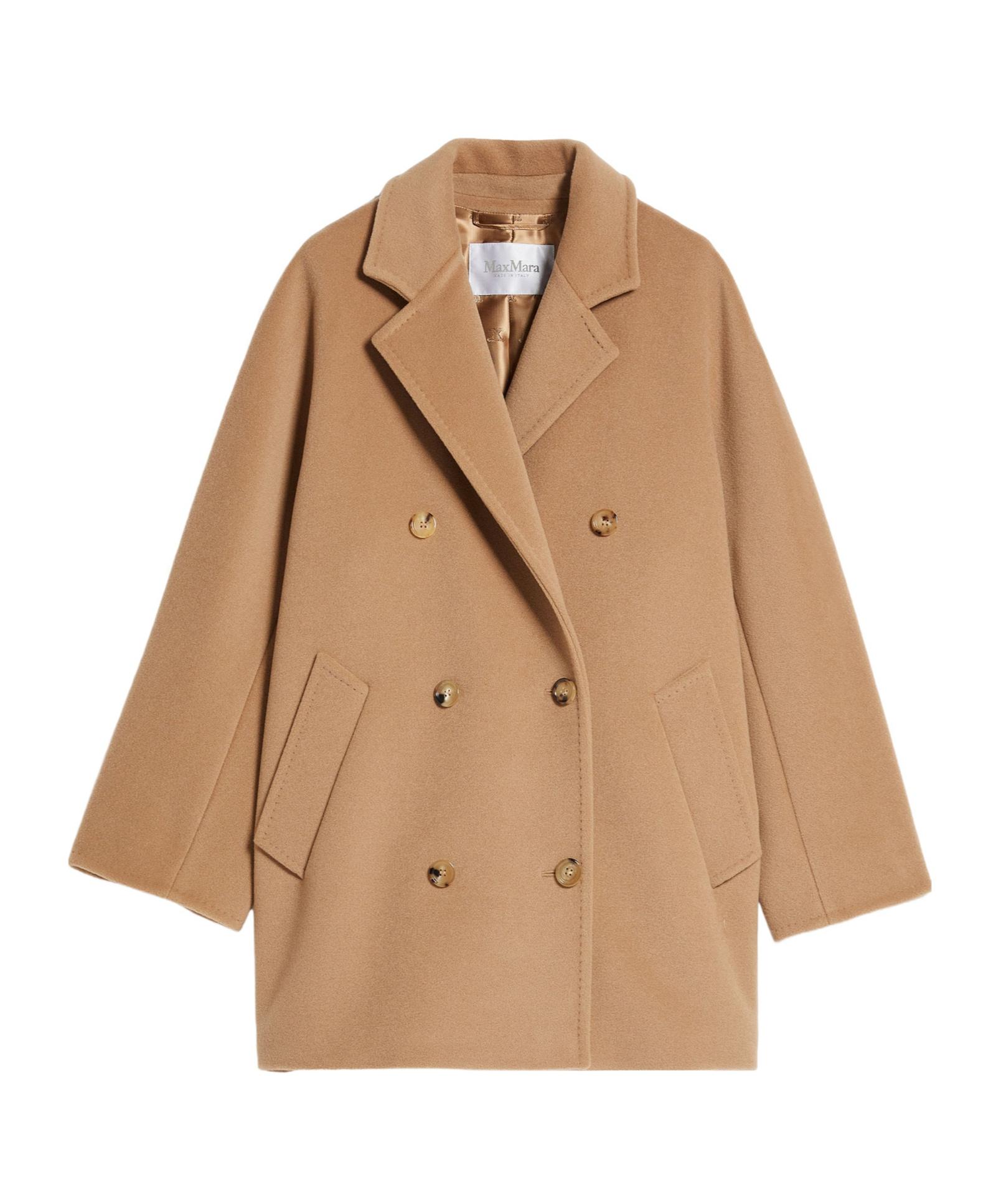 Max Mara Womens Camel Rebus Notch-lapel Relaxed-fit Wool And Cashmere Coat