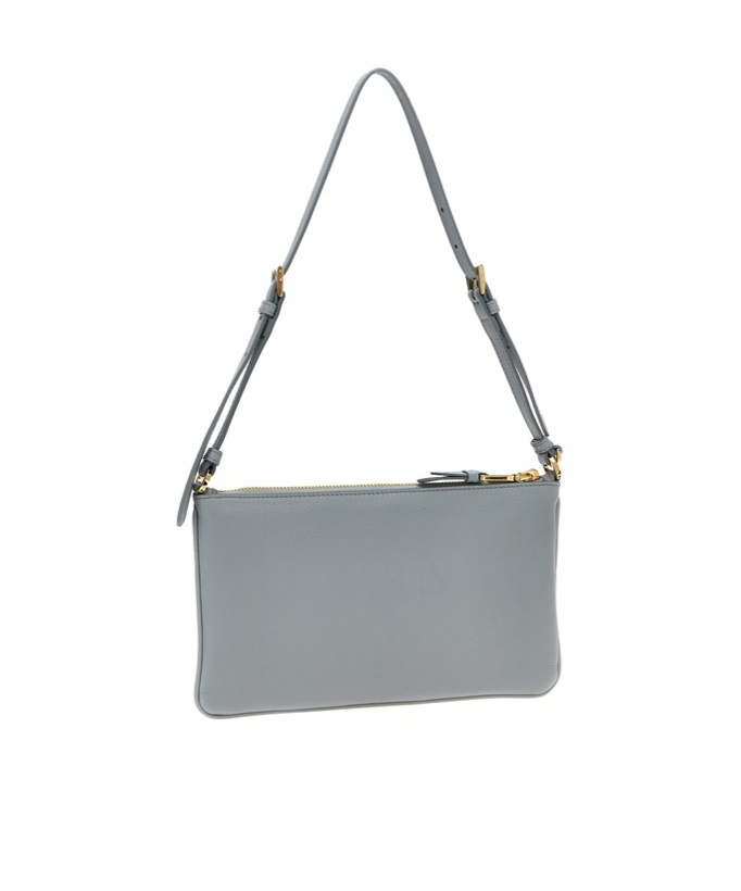 Prada Zippered Shoulder Bag In Gray