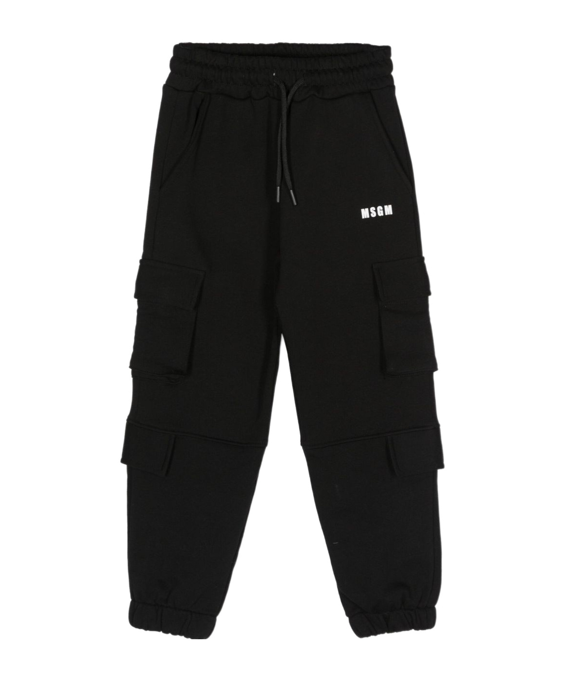 Msgm Logo-print Cotton Track Pants In Black