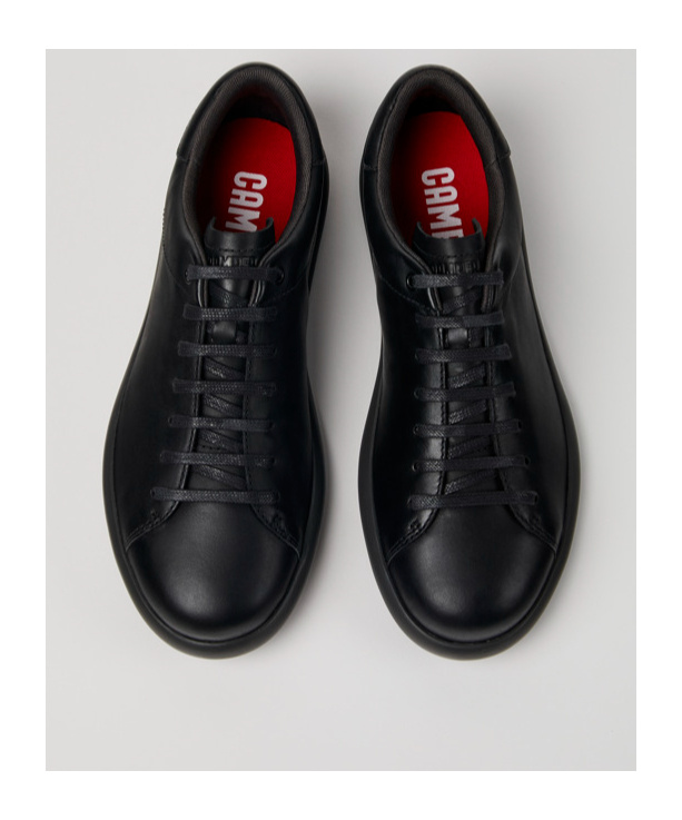 Camper Pelotas Soller Round-toe Leather Sneakers In Black