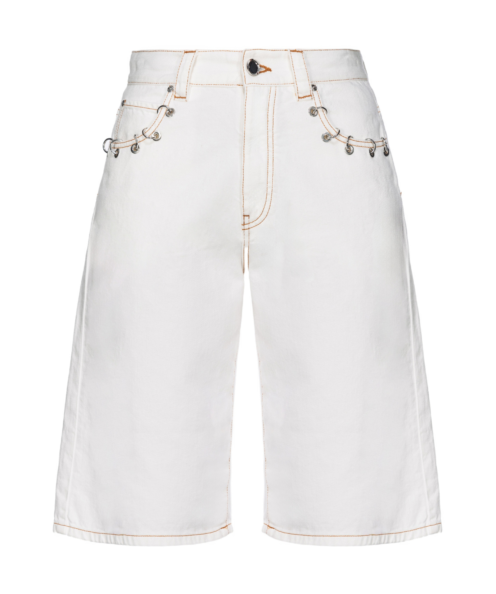 Pinko Bull Bermuda Shorts With Piercing Detail In White