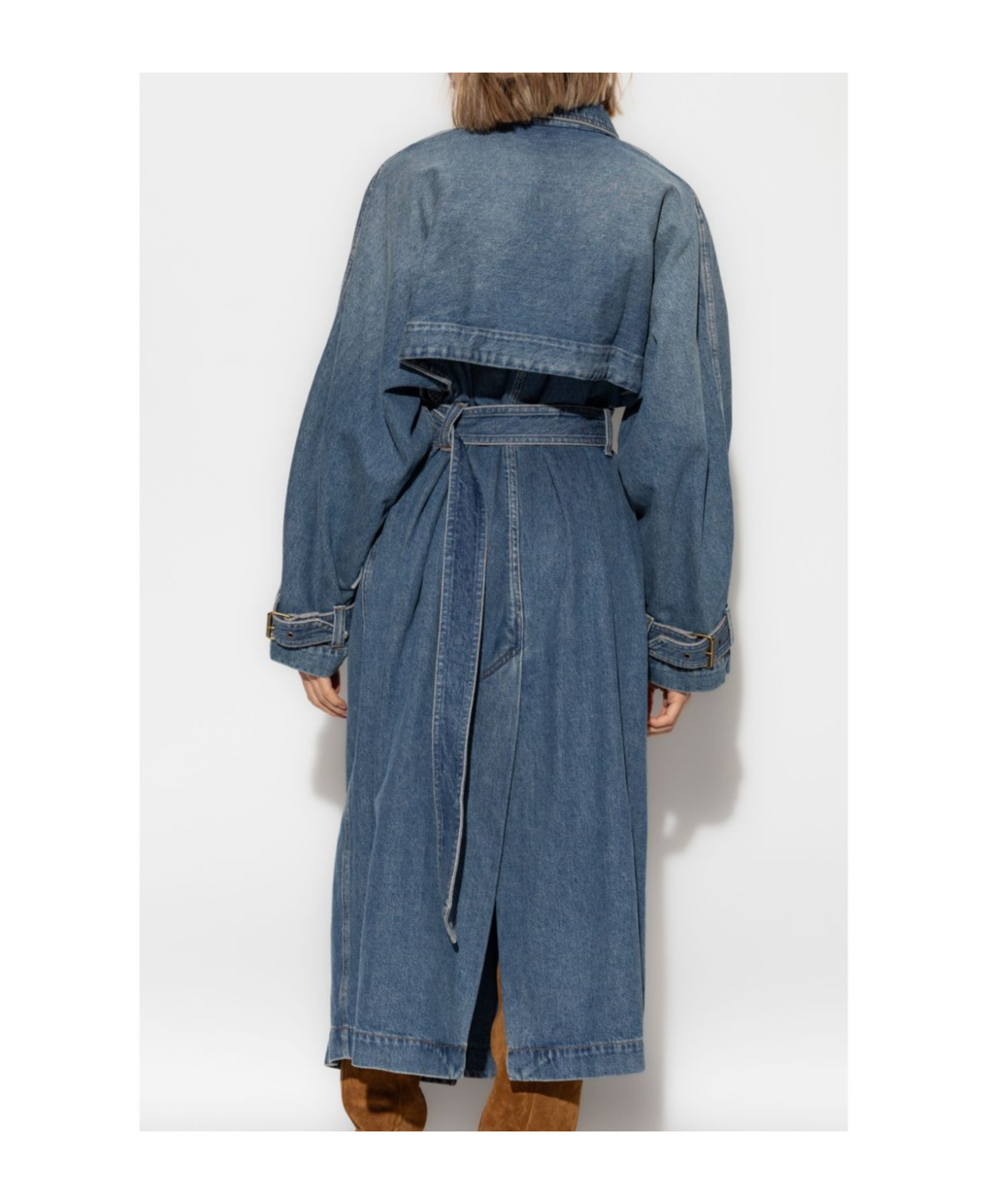 Isabel Marant Brekka Cotton Denim Trench Coat In Blue