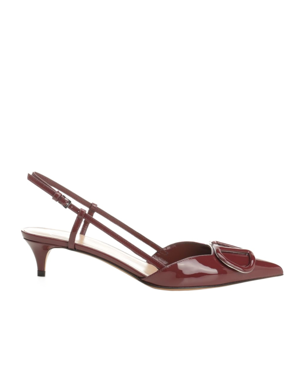 Valentino Garavani 40mm Vlogo Slingback Pumps In Red