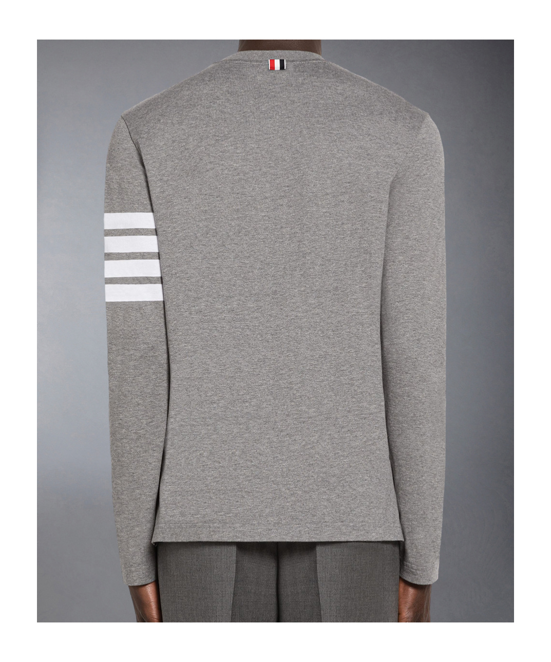 Thom Browne Loopback Jersey Knit 4-bar Crewneck Sweatshirt In Gray