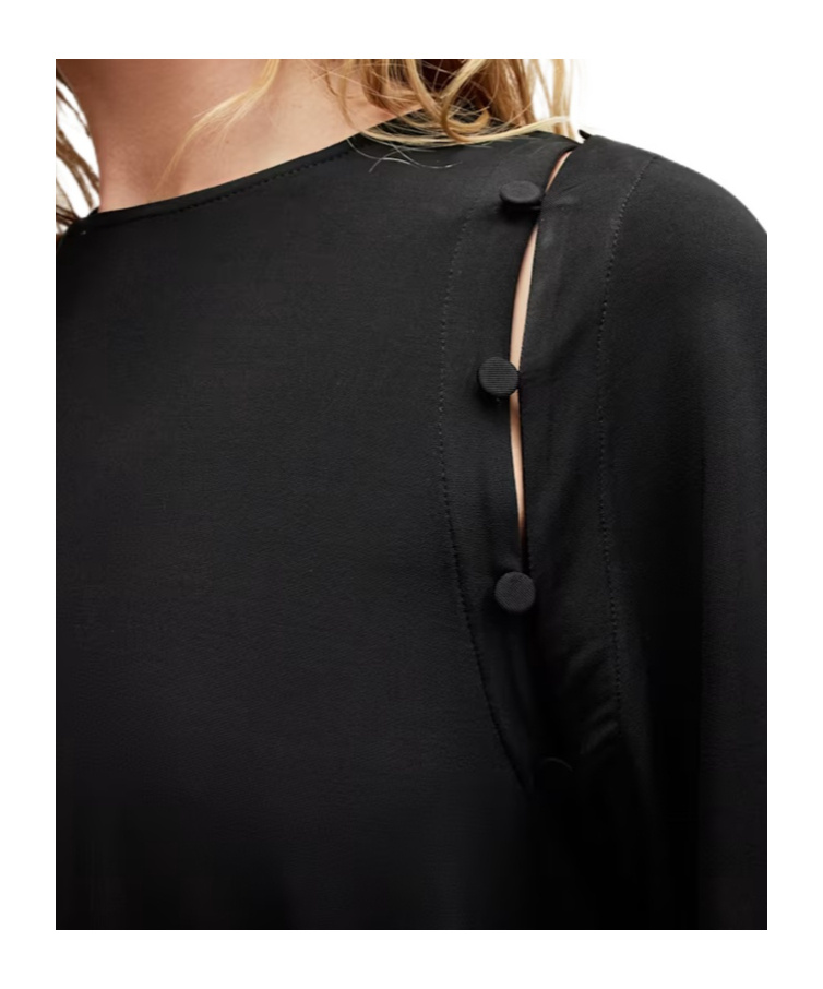 Allsaints Susannah Removable Sleeve Maxi Dress In Black