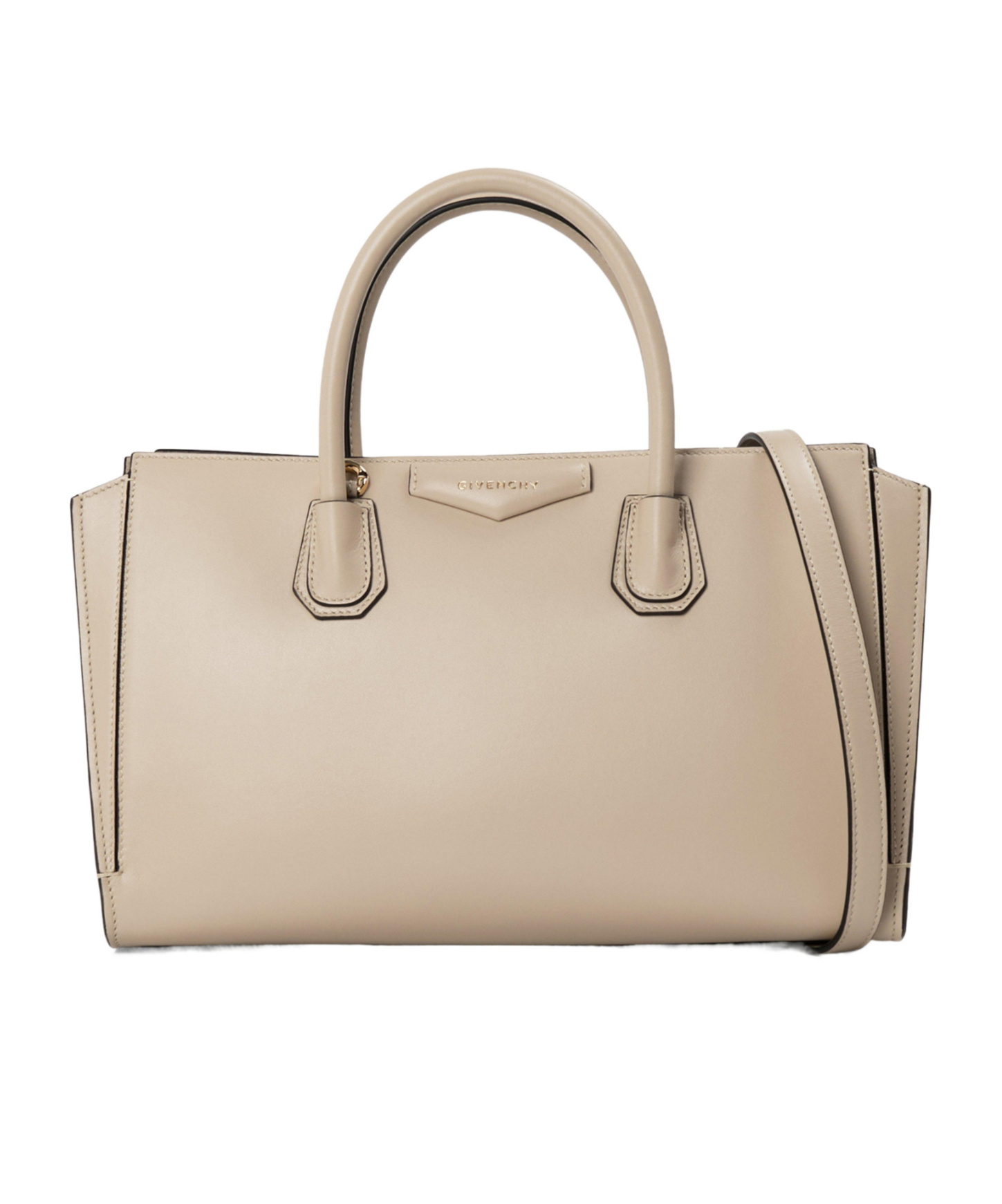 Givenchy Leather Structured Tote In Nude