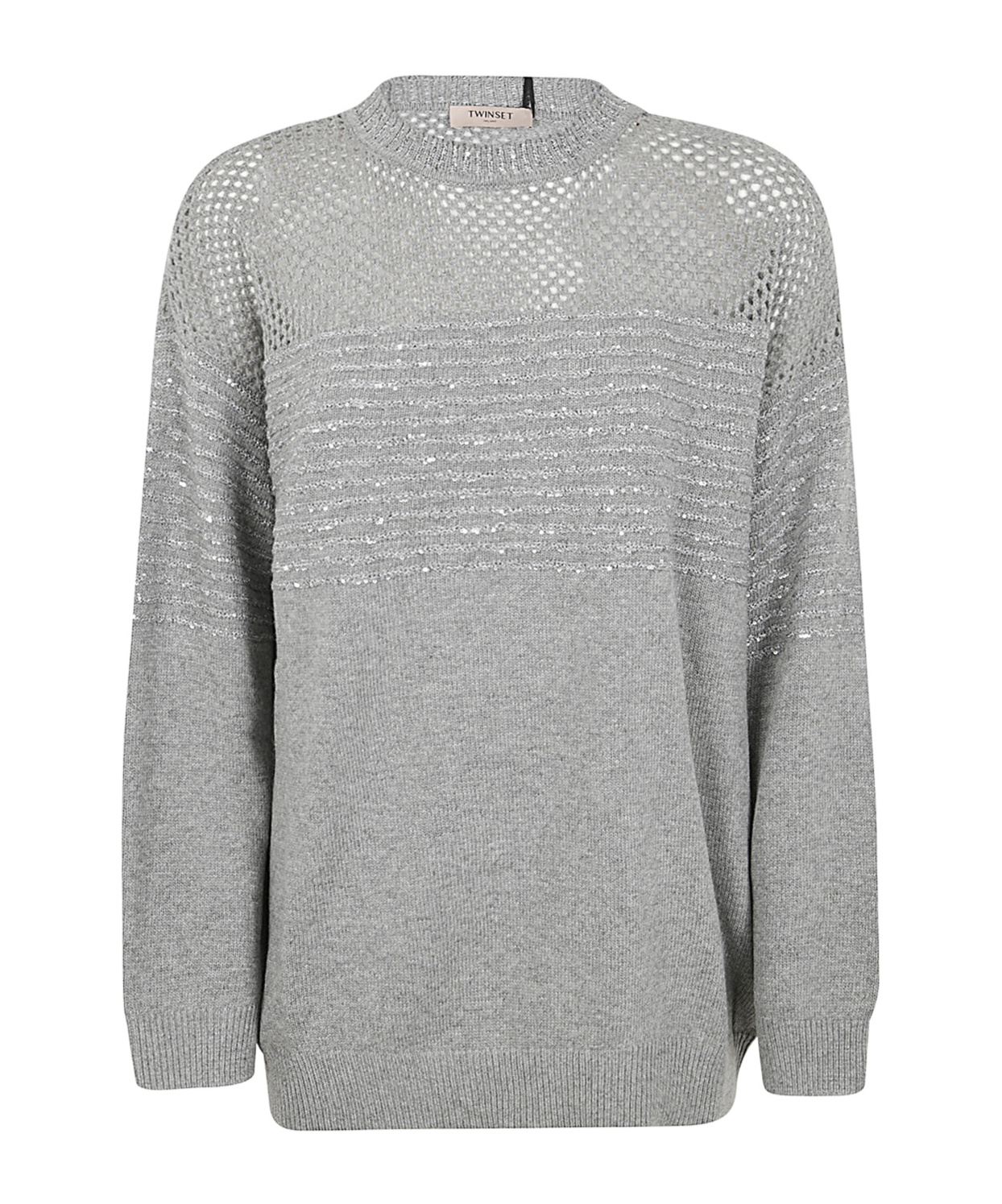 Twinset Round Neck Sweater In Gray