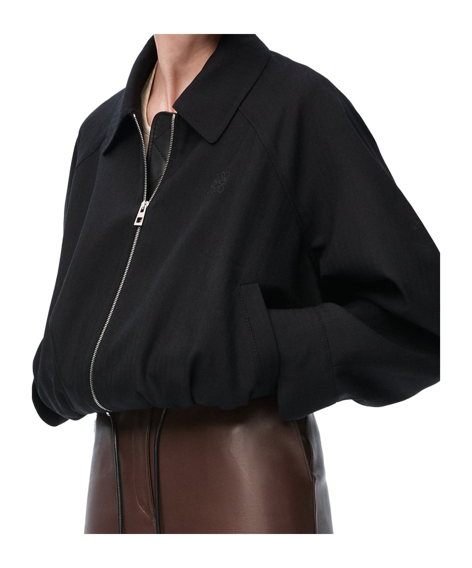 Loewe Long-sleeved Wool Jacket In Black