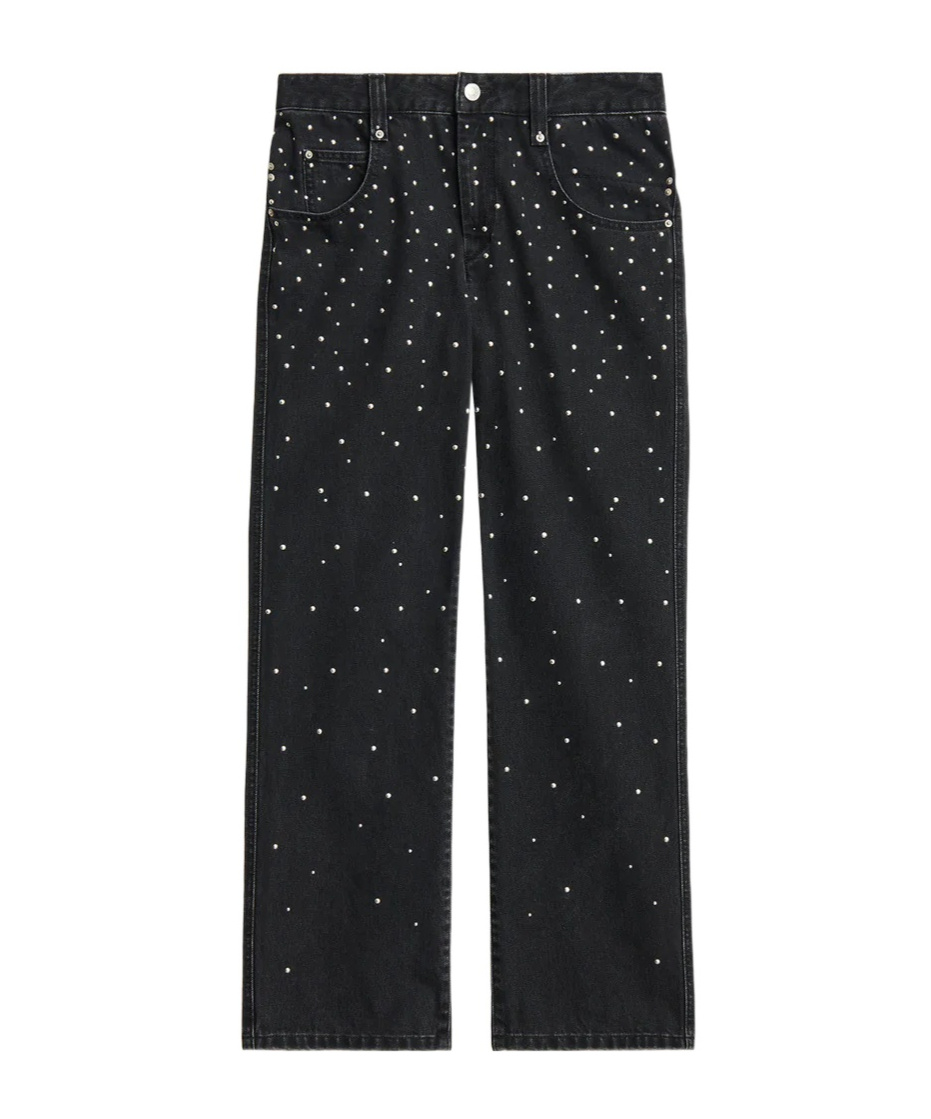 Isabel Marant Étoile Brinsa Gradient-studded Jeans In Black