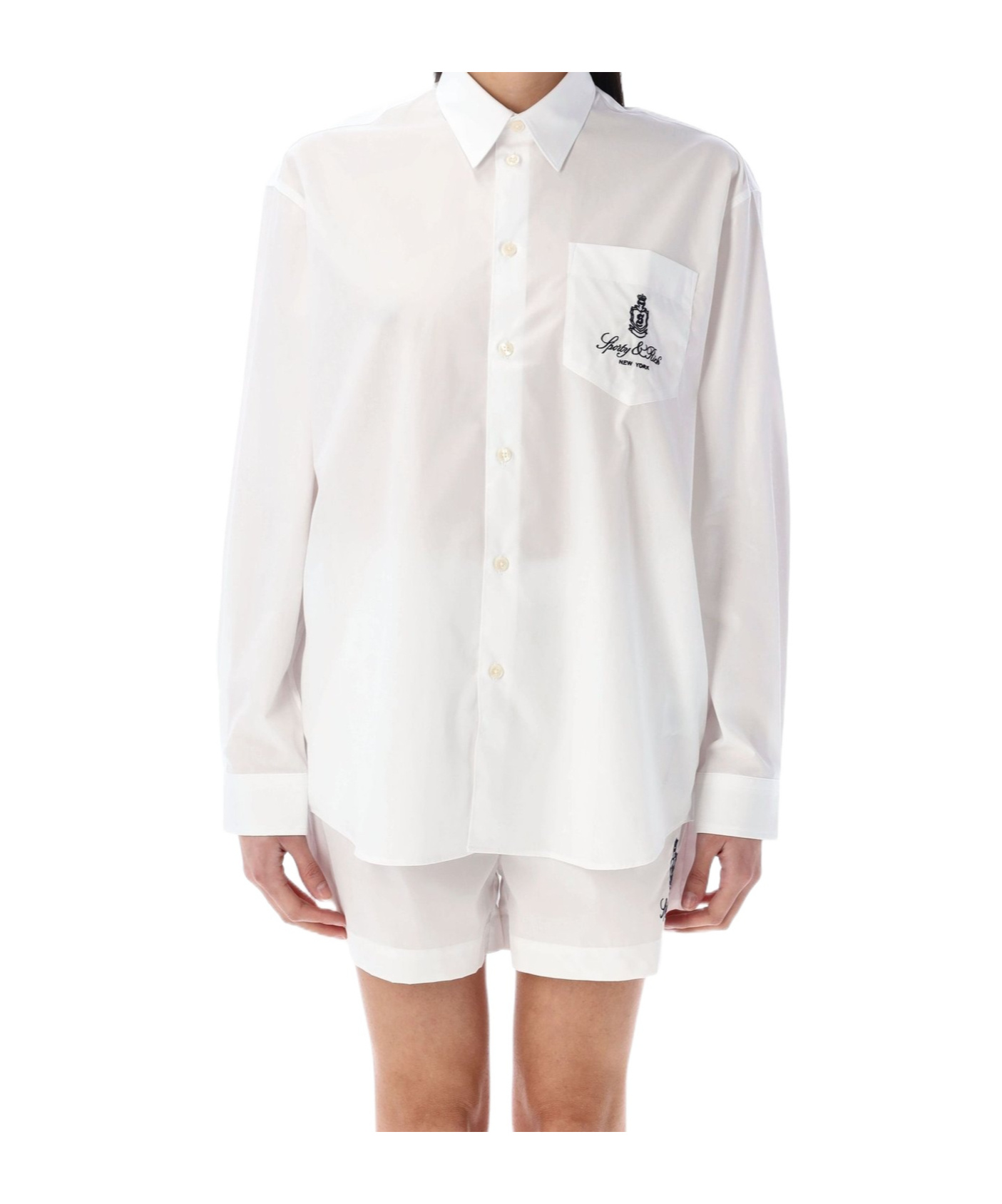 Sporty And Rich White Vendome Oversized Shirt In White
