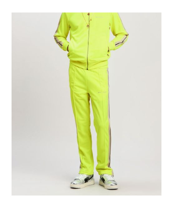 Palm Angels Logo Embroidered Side Stripe Detailed Track Pants In Yellow