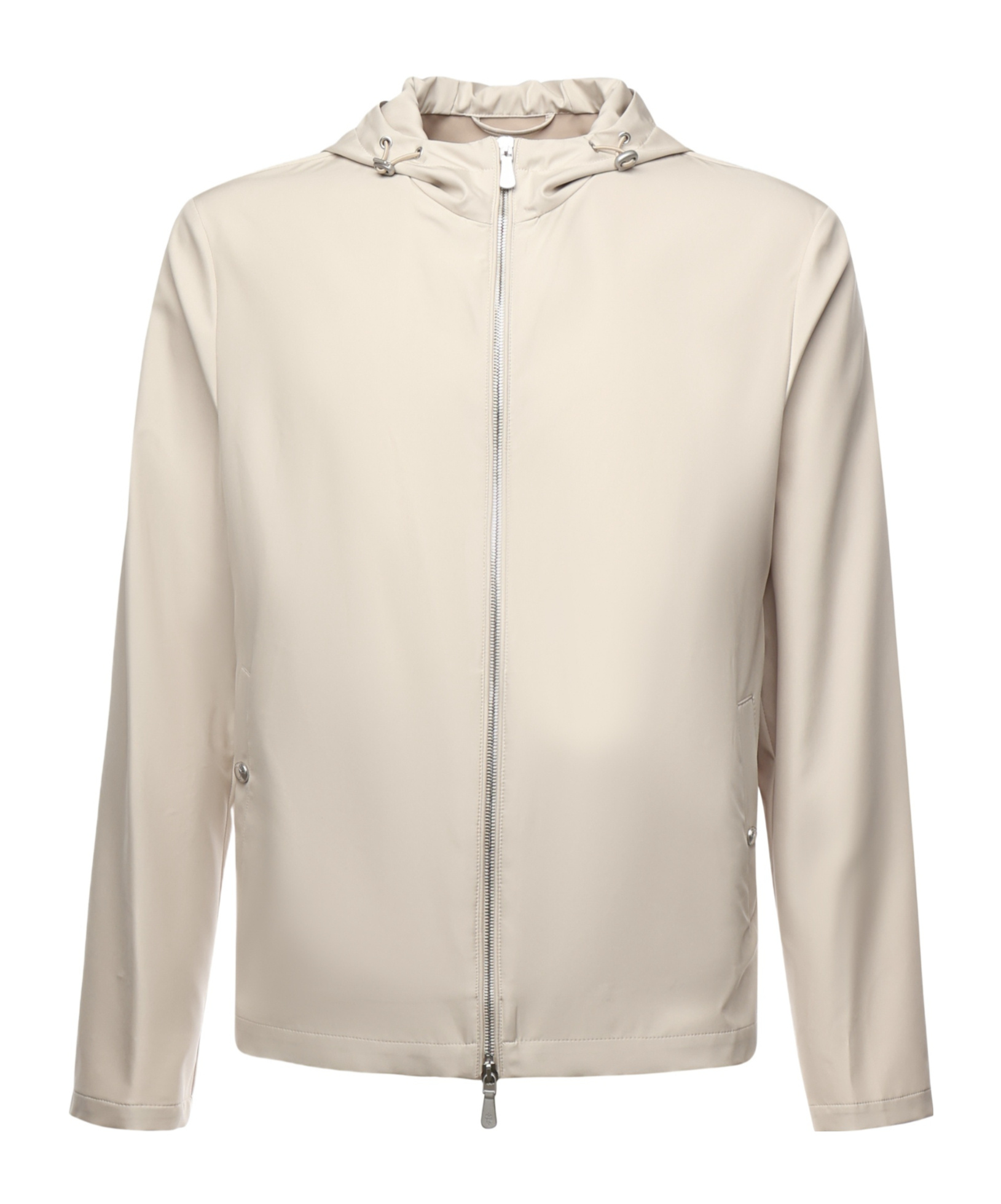Eleventy Silk Hooded Jacket Long Sleeves In Gray