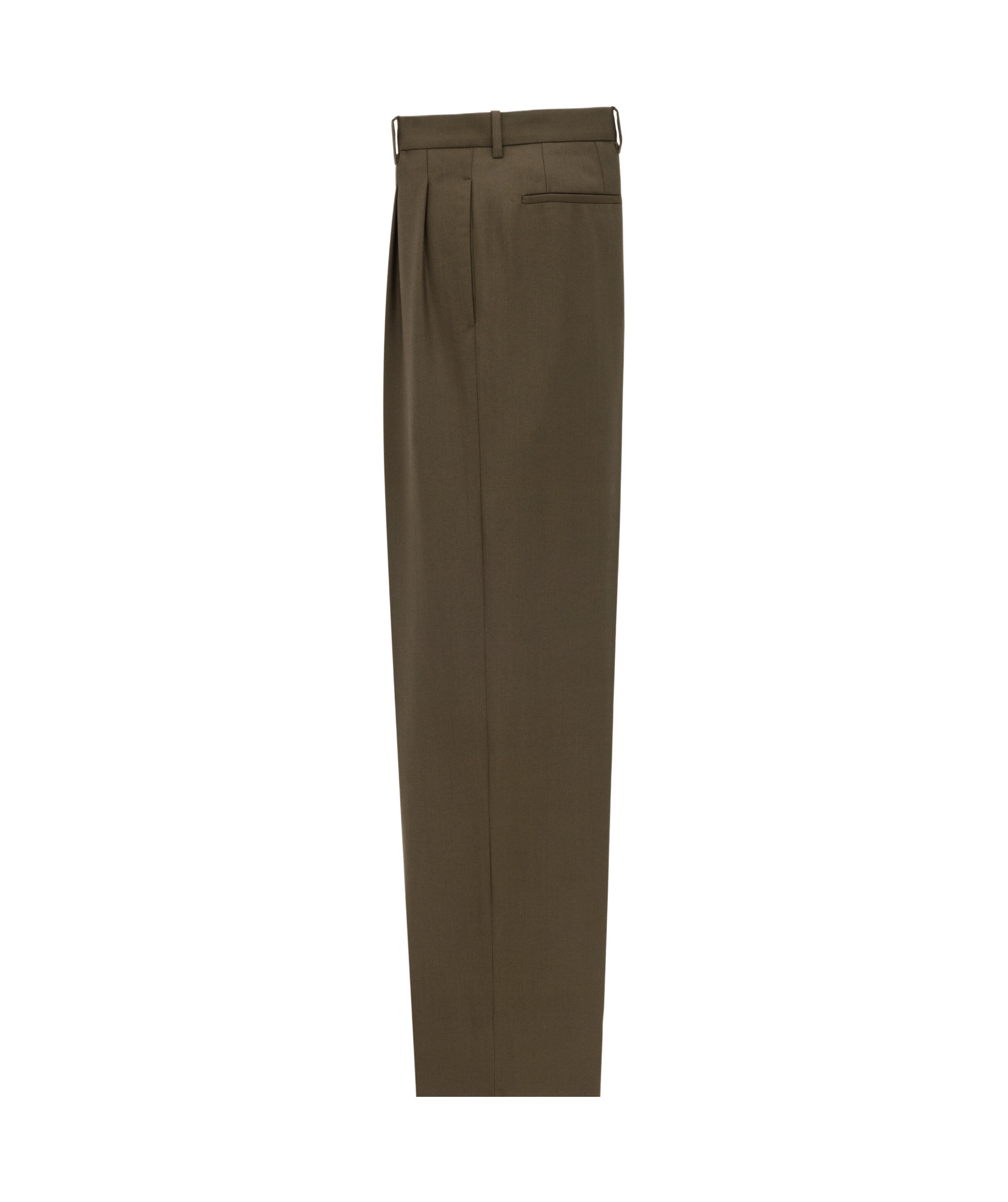 Saint Laurent Wool Gabardine Slacks In Green