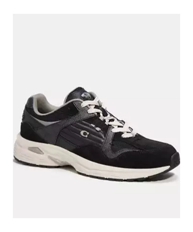 Shop Coach Laced Sneakers In Black