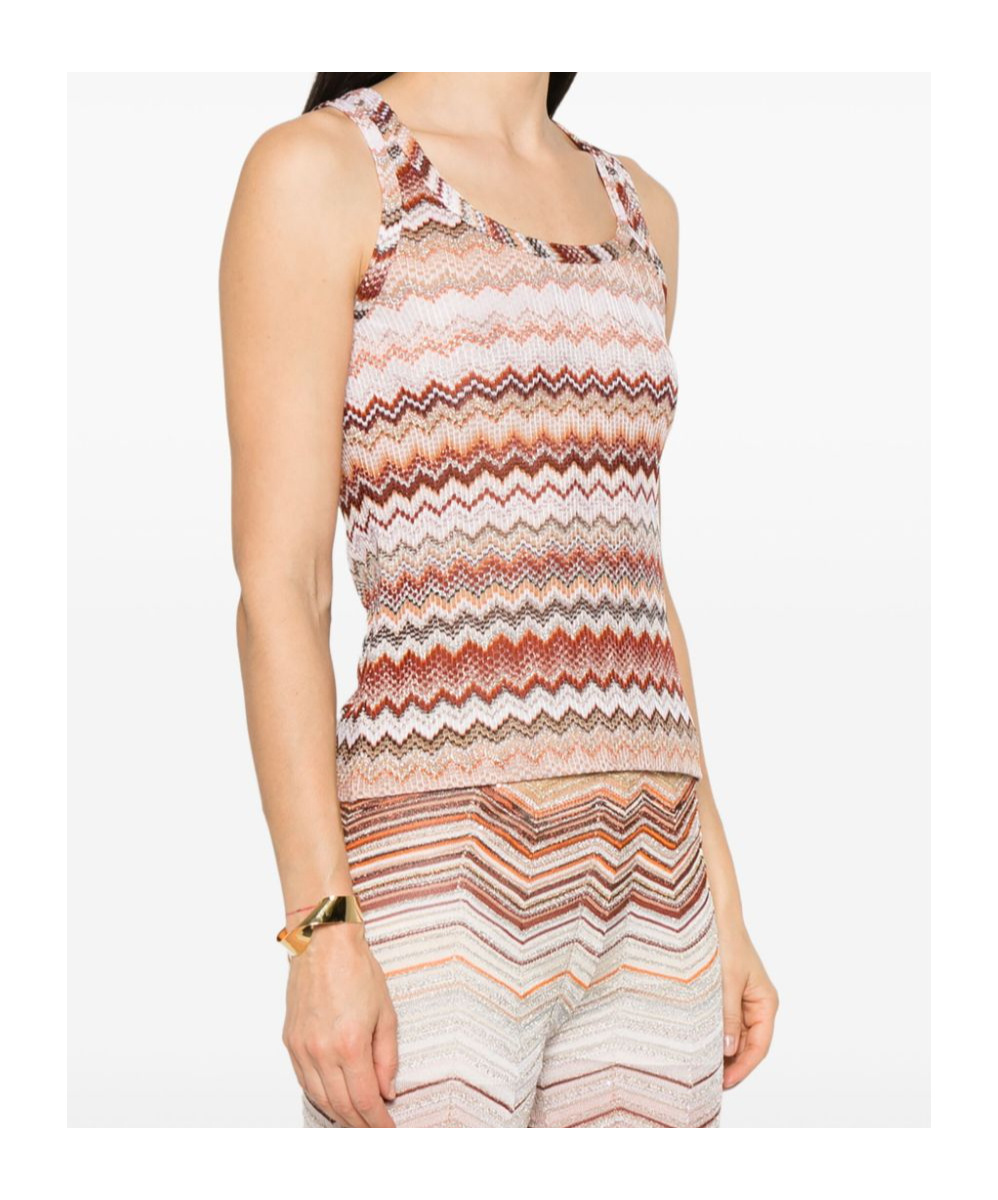 Shop Missoni Zigzag-pattern Tank Top In Pink