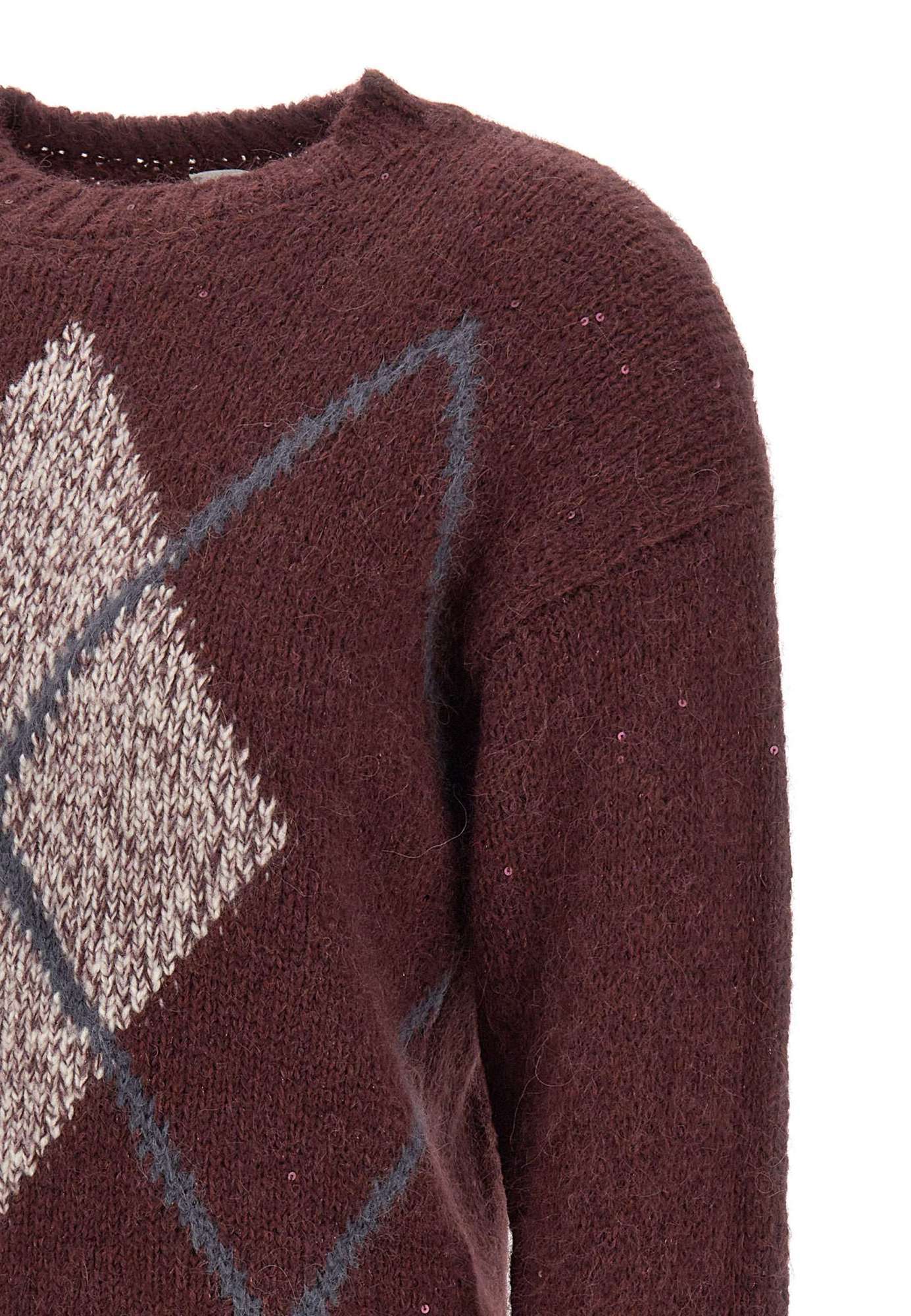 Eleventy Sequin-embellished Sweater In Brown