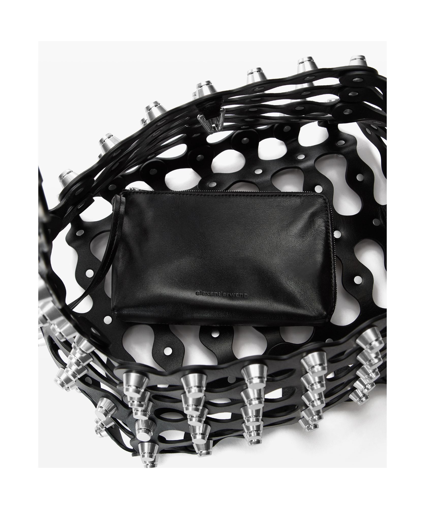 Alexander Wang Omens Rex Medium Studded Leather Shoulder Bag Black In Black