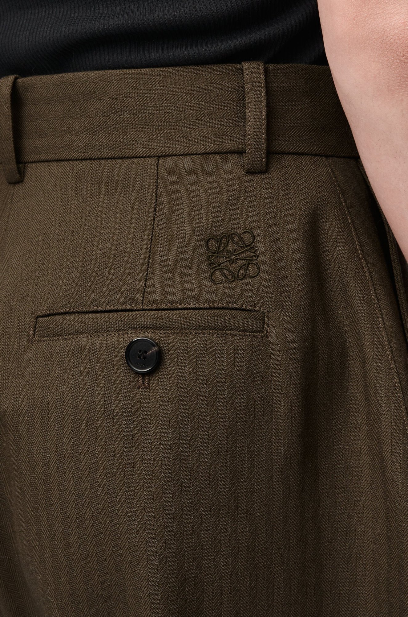 Loewe Wool Tube Trousers In Green