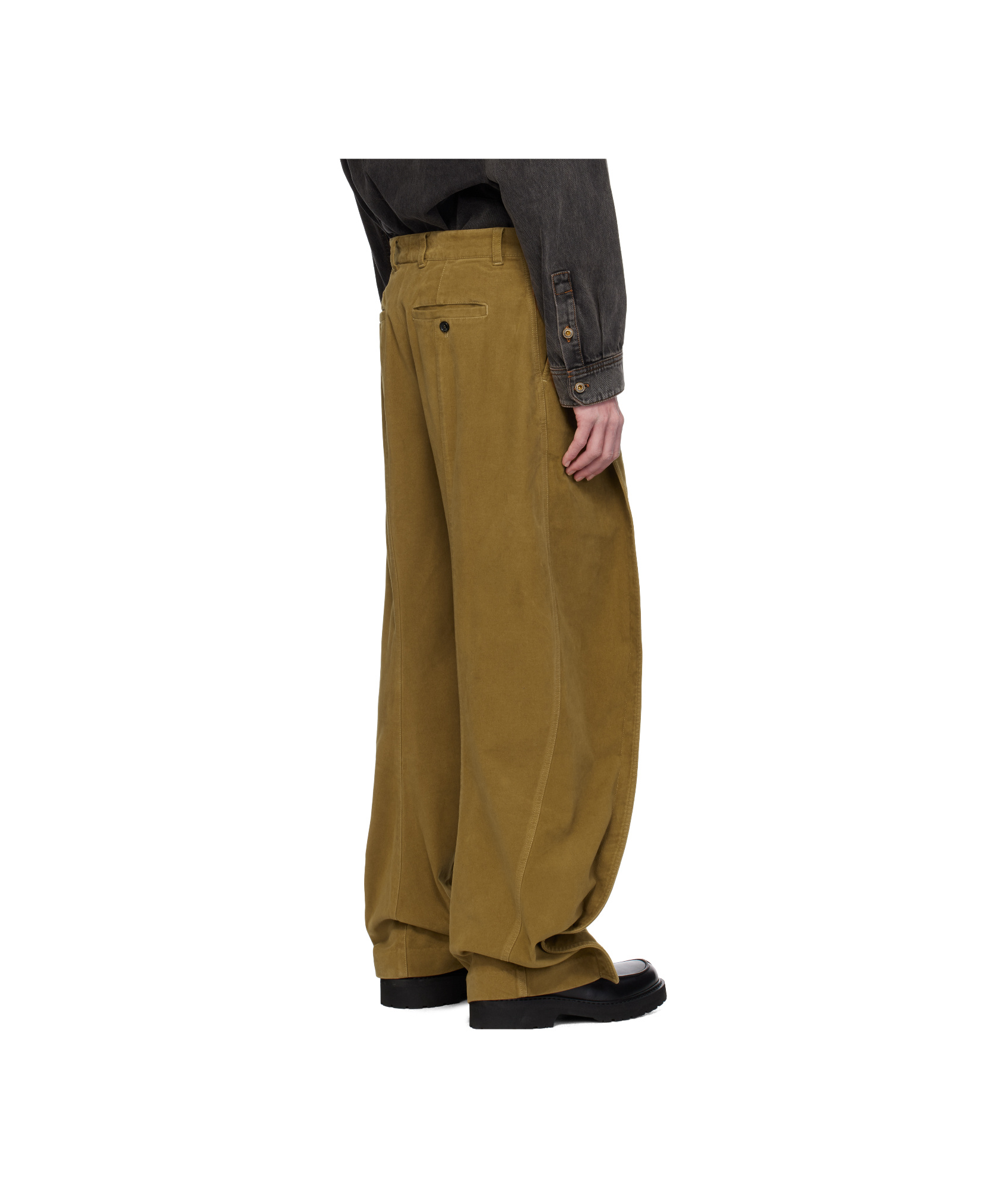 Y/project Beige Banana Trousers In Brown