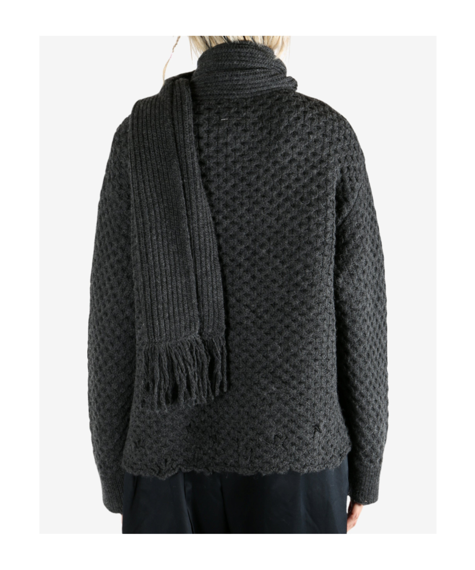 Mm6 Maison Margiela Waffle Sweater In Black