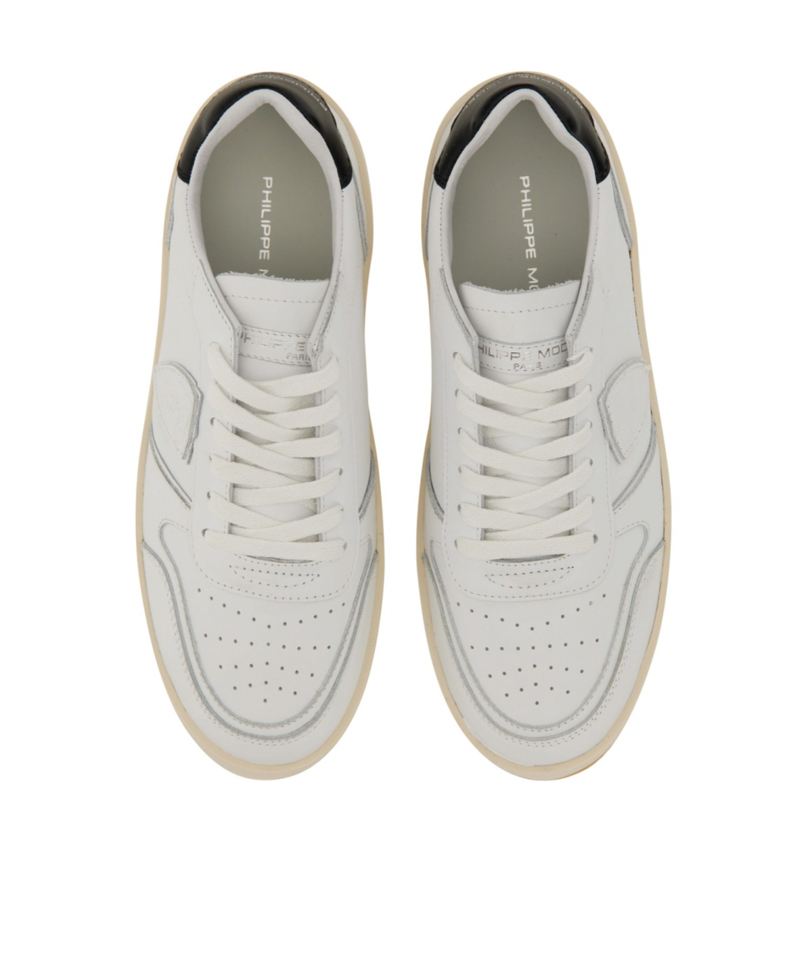 Philippe Model Logo Patch Low-top Sneakers In White