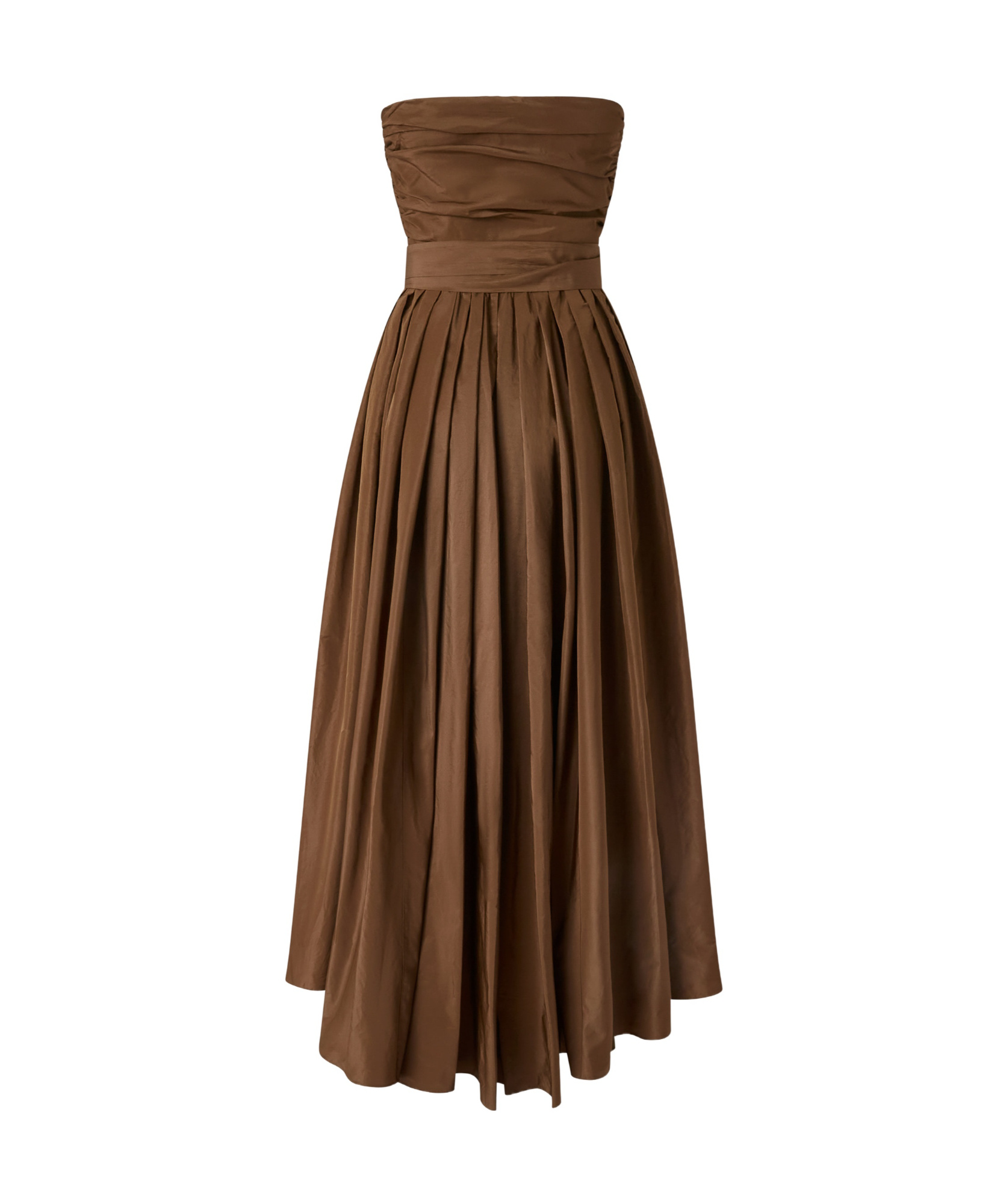 Shop Pinko Strapless Gown In Brown