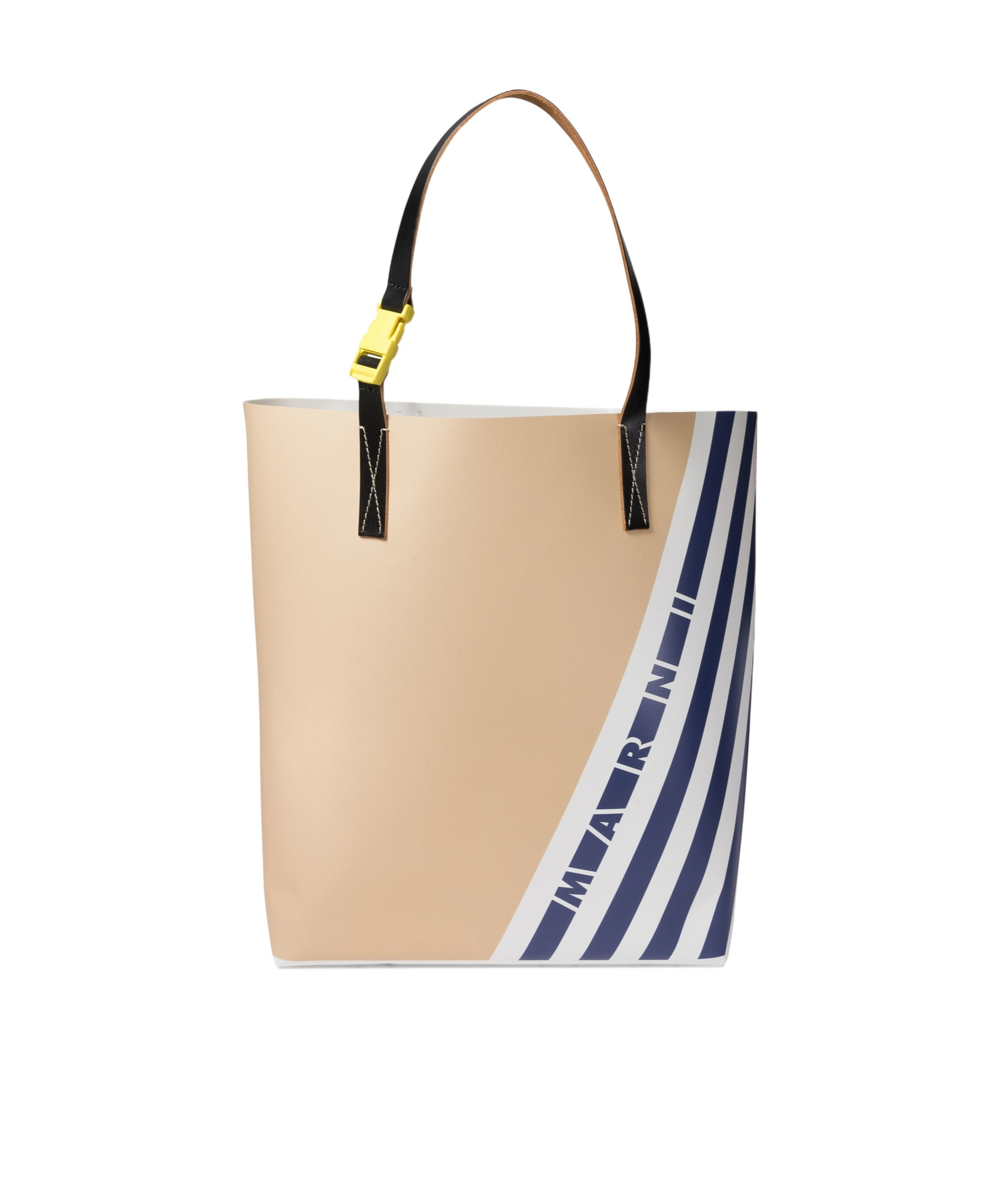 Marni Stripe-detail Buckle Tote Bag In Nude