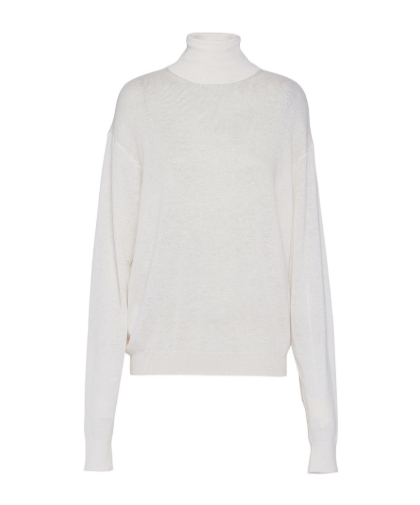 Prada Roll-neck Cashmere Jumper In White