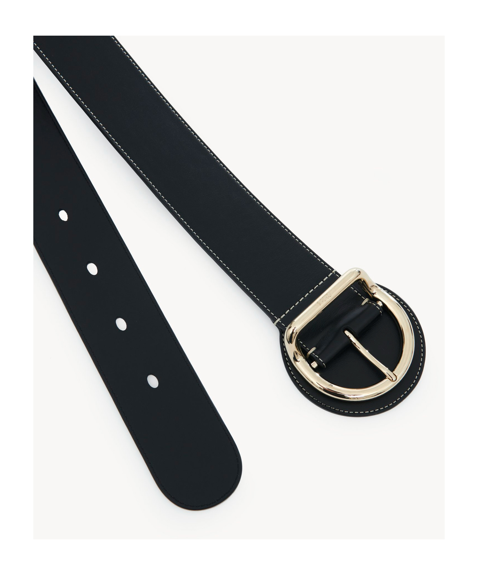 Shop Chloé Tim Buckle Belt In Black