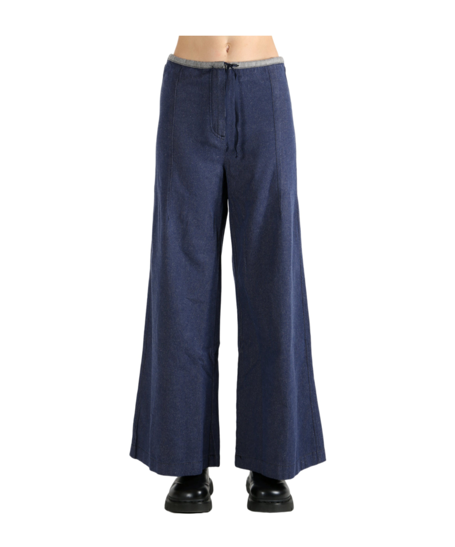 Baserange Arthur Drawstring Wide-leg Trousers In Blue