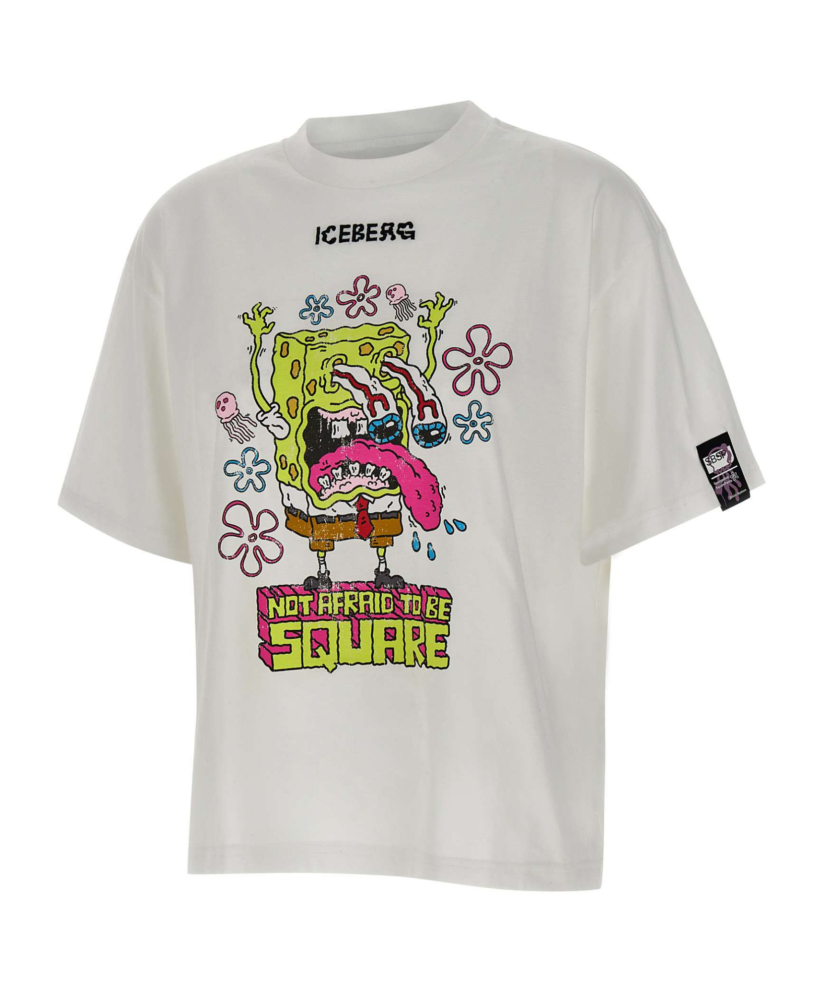Iceberg Cartoon Print Relaxed Fit T Shirt In White
