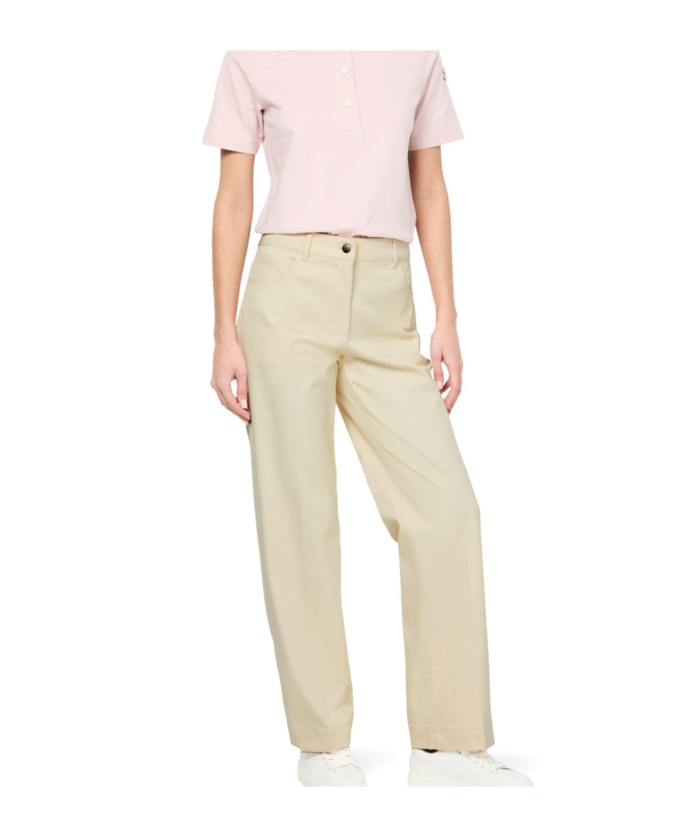 Moncler Belt-loop Casual Pants In White
