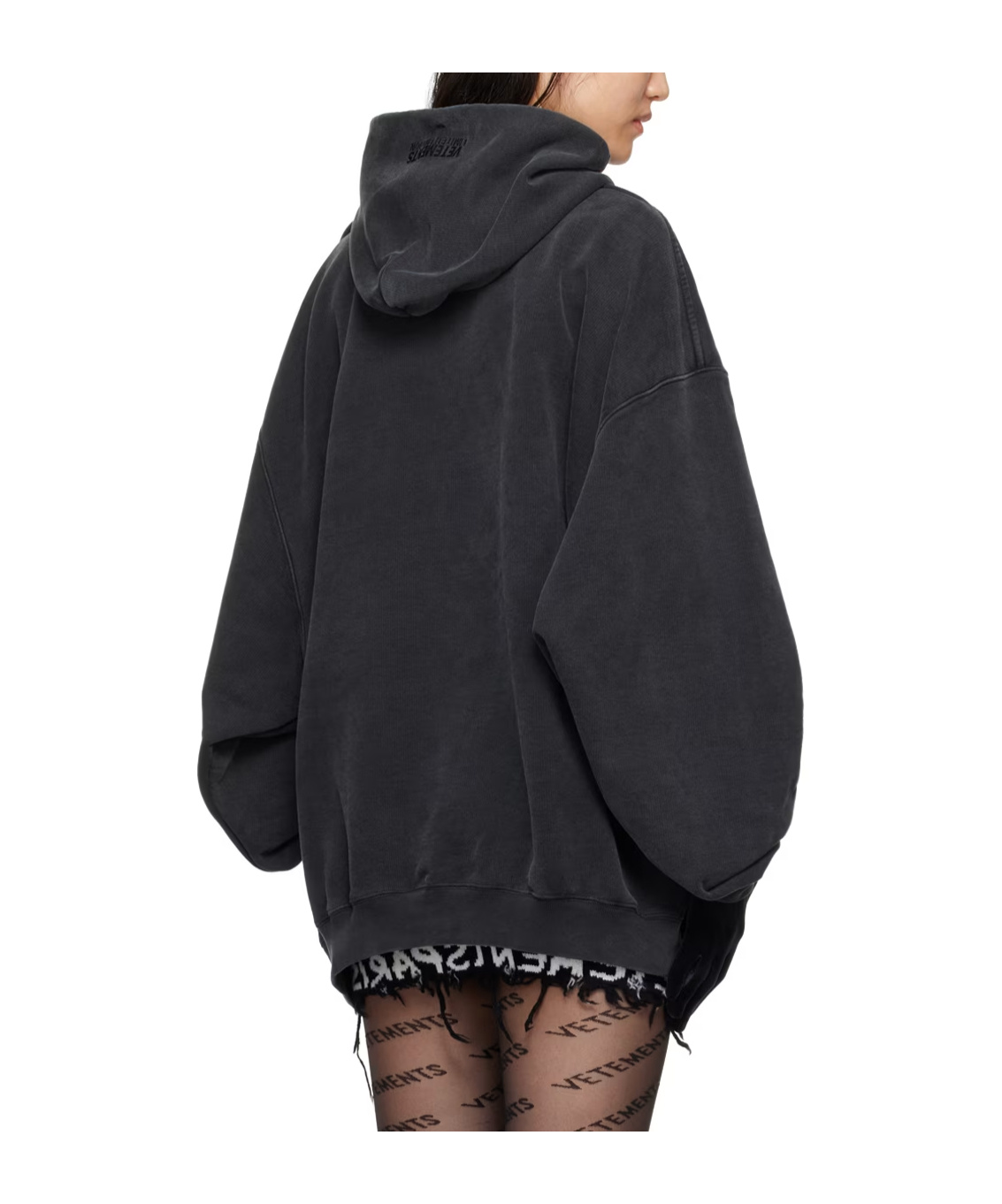 Vetements Drawstring Hood Hoodie In Black