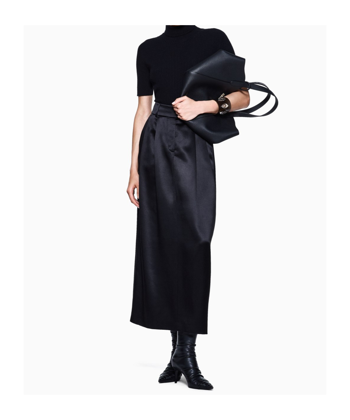 Giorgio Armani Short-sleeved Cashmere Rollneck Jumper In Black