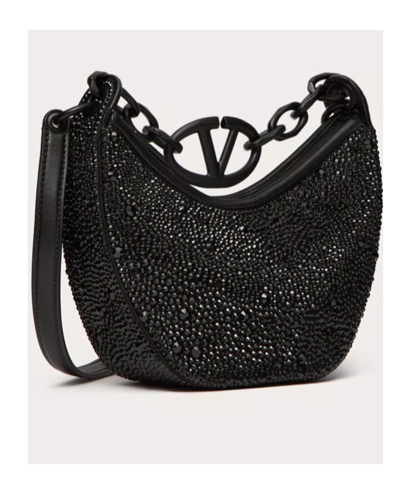 Valentino Vlogo Moon Mini Shoulder Bag In Black