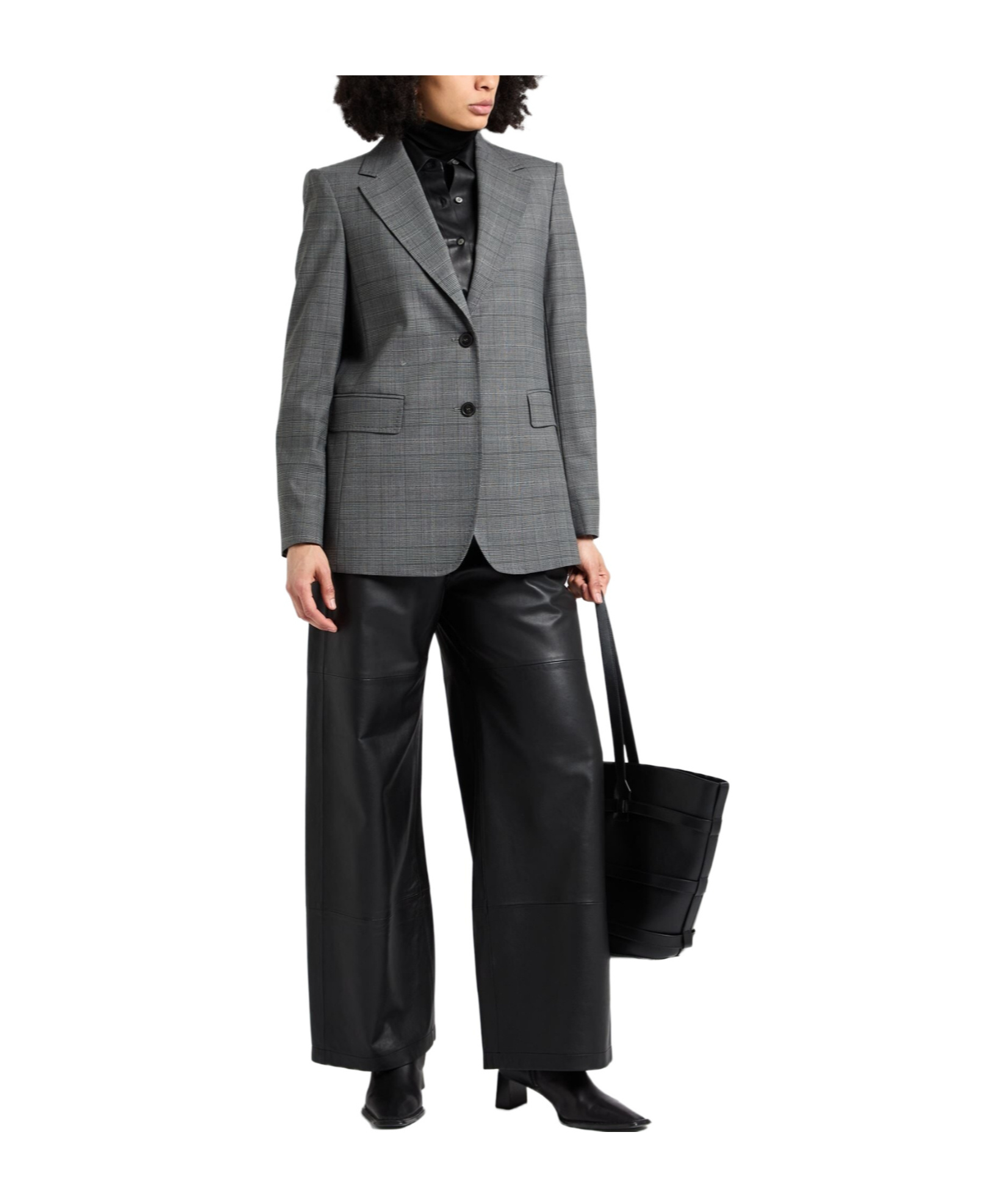 Max Mara Check Blazer In Black