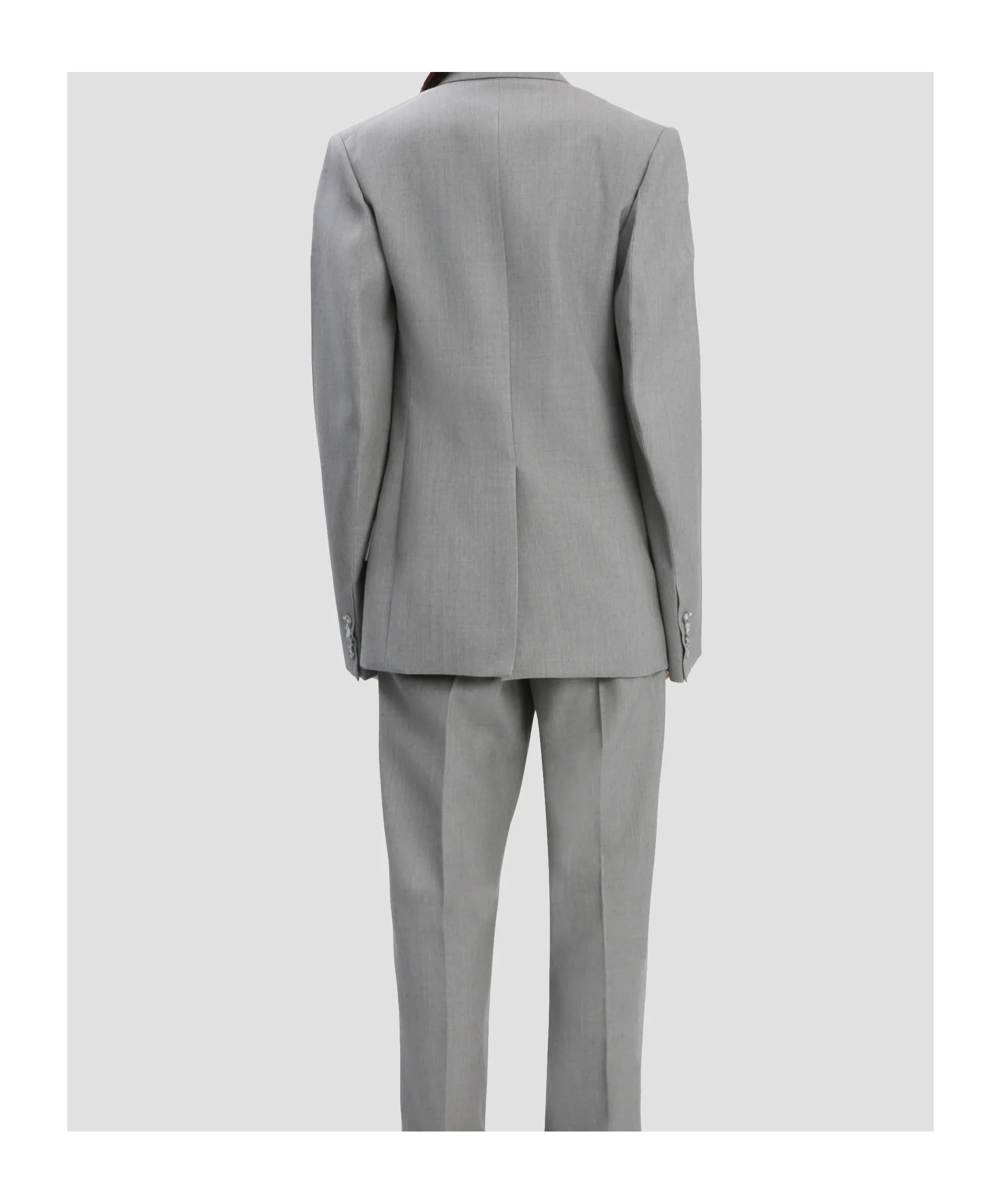 Victoria Beckham Long-sleeved Suit Jacket In Gray