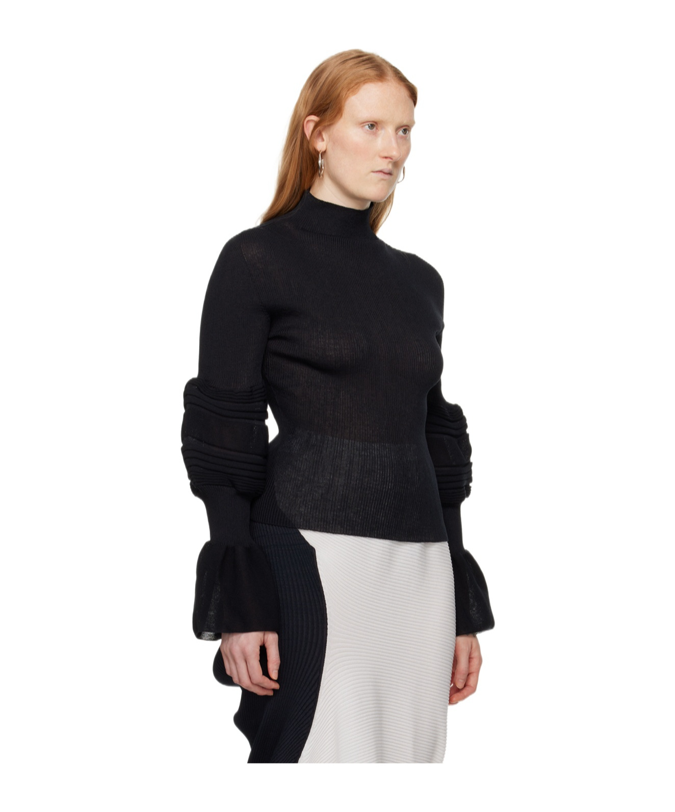 Issey Miyake Black Assemblage Branch Sweater In Black