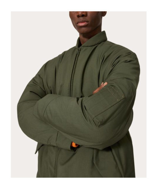 Valentino Mohair Wool Down Jacket In Green