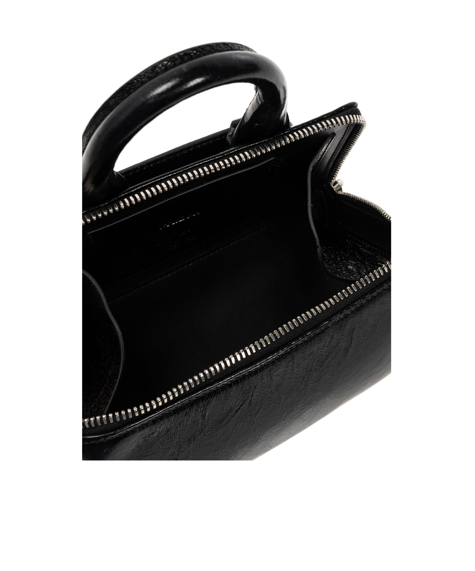 Attico Small Friday Leather Top Handle Bag In Black