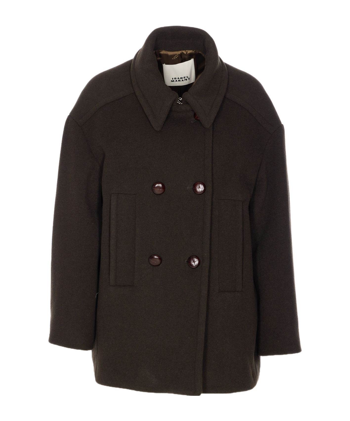 Isabel Marant Fiby Double Breasted Wool Blend Coat Clothing In Burgundy