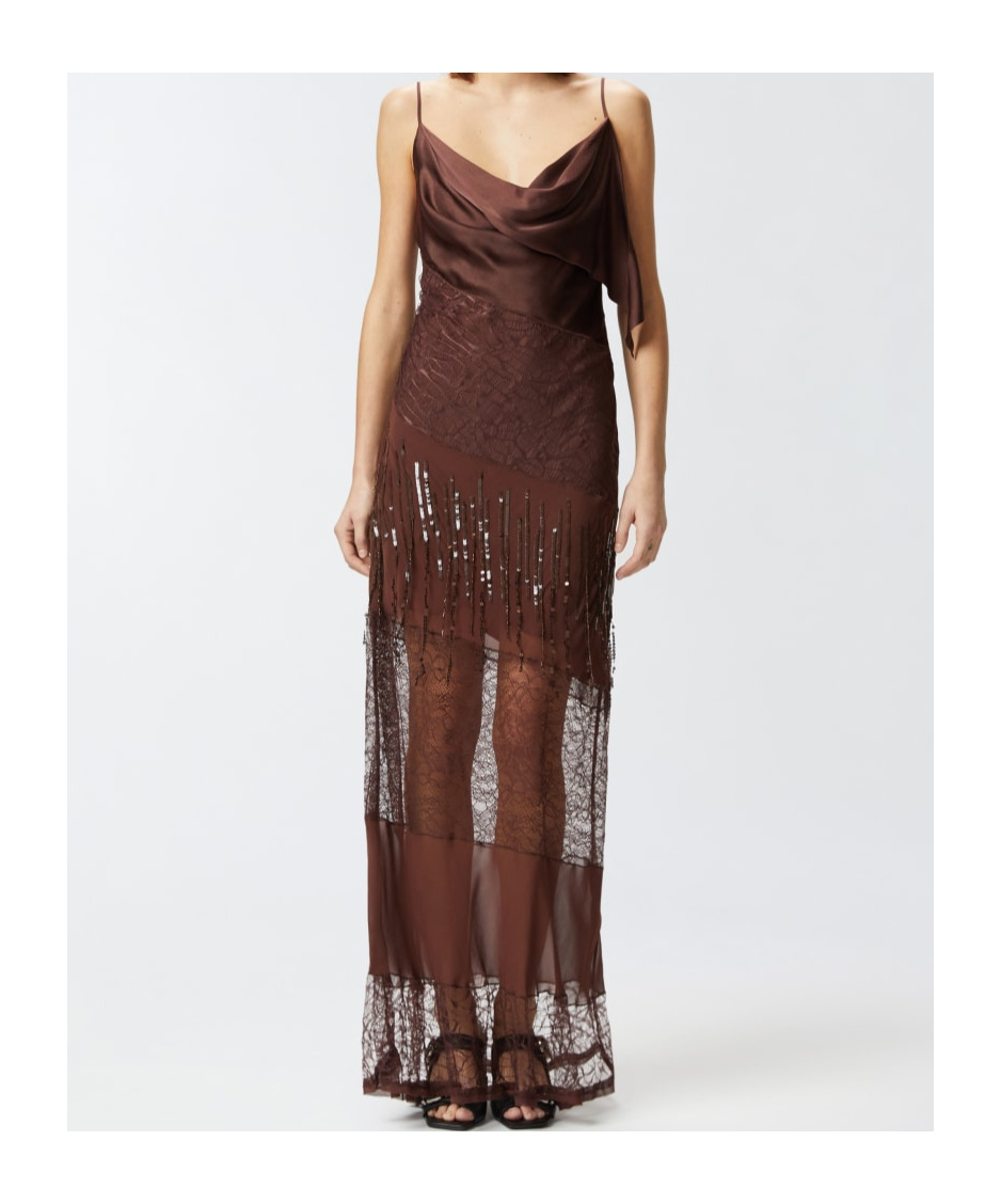 Pinko Sequin-embellished Maxi Dress In Red
