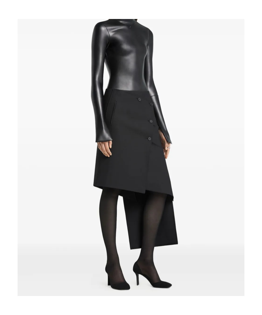 Courrèges Courreges Women Oblique Midi Skirt With Inserts In Black