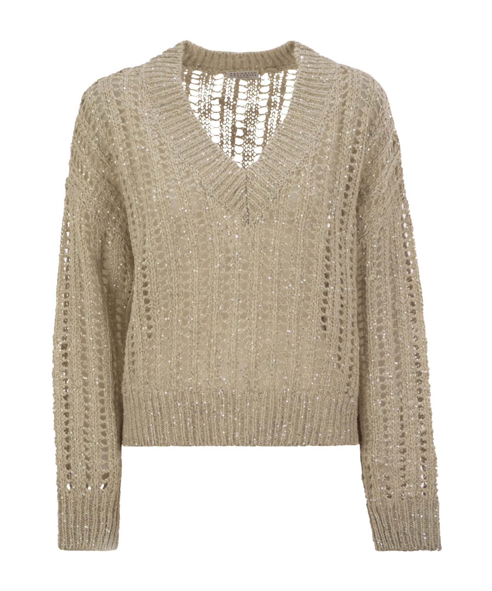 Brunello Cucinelli Long-sleeved Sweater In Nude