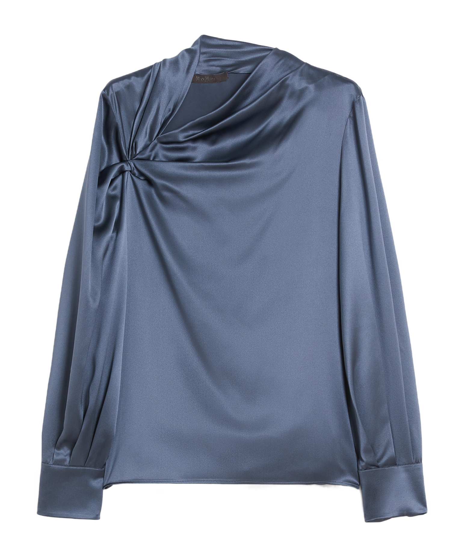 Max Mara Knot-detail Long-sleeve Blouse In Blue