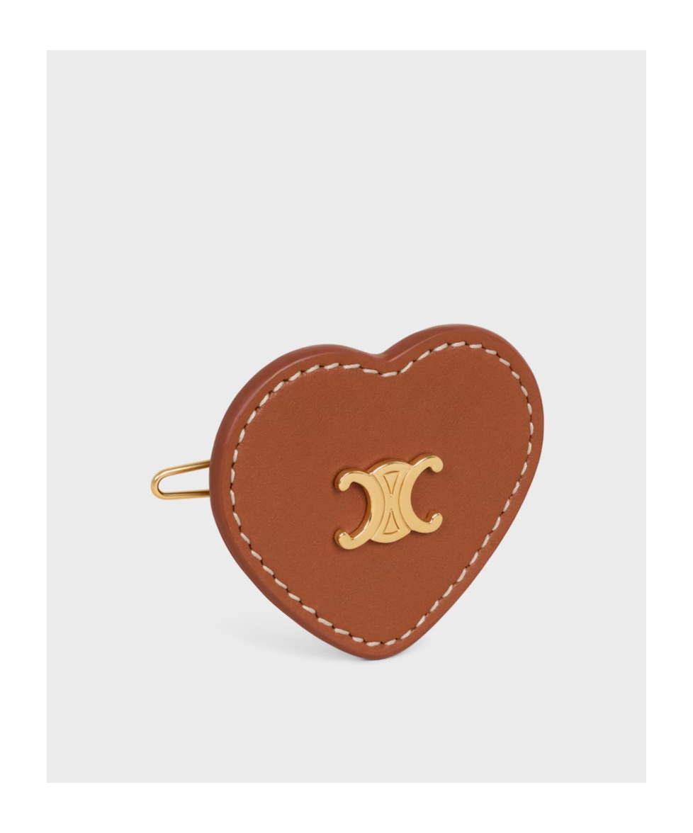 Celine Women Heart Hair Clip In Brown