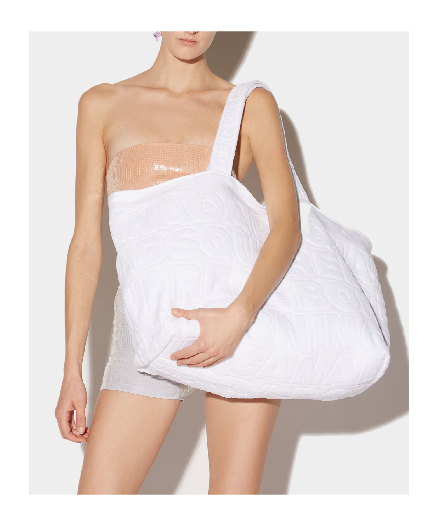 Dsquared2 Twin Beach Shopping Bag In White