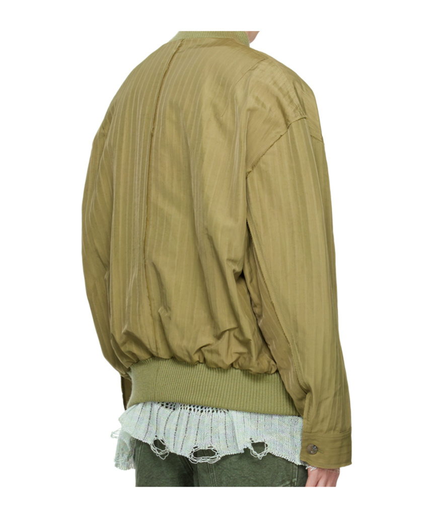 Song For The Mute Khaki Plant Bomber Jacket In Green