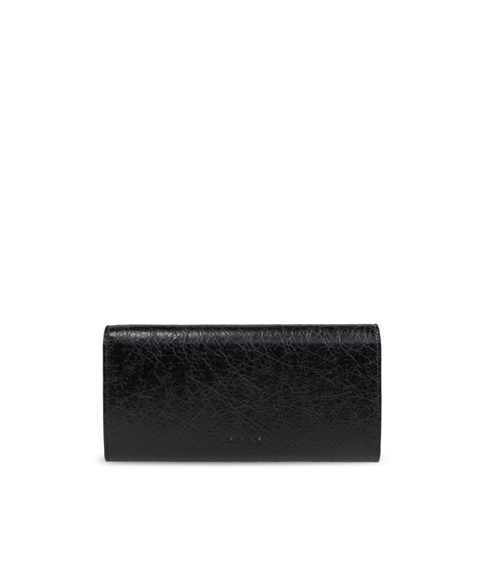 Balenciaga Stud-embellished Wallet In Black