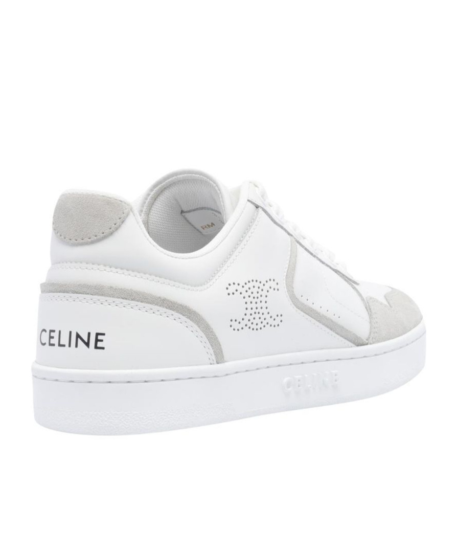 CELINE CT-10 CELINE TRAINER LOW LACE-UP SNEAKER IN CALFSKIN AND SUEDE CALFSKIN